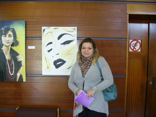 Teresa Duarte with her work