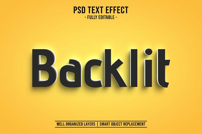 Editable Backlit Text Style Effect Free Download Editable Backlit Text Style Effect