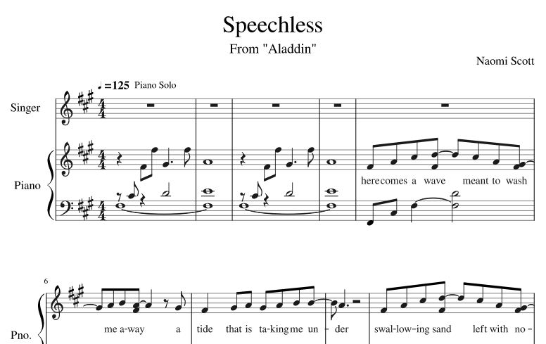 Speechless перевод. Speechless Ноты. Speechless Ноты для фортепиано. Aladdin Speechless Ноты. Ноты Диснеевских песен.