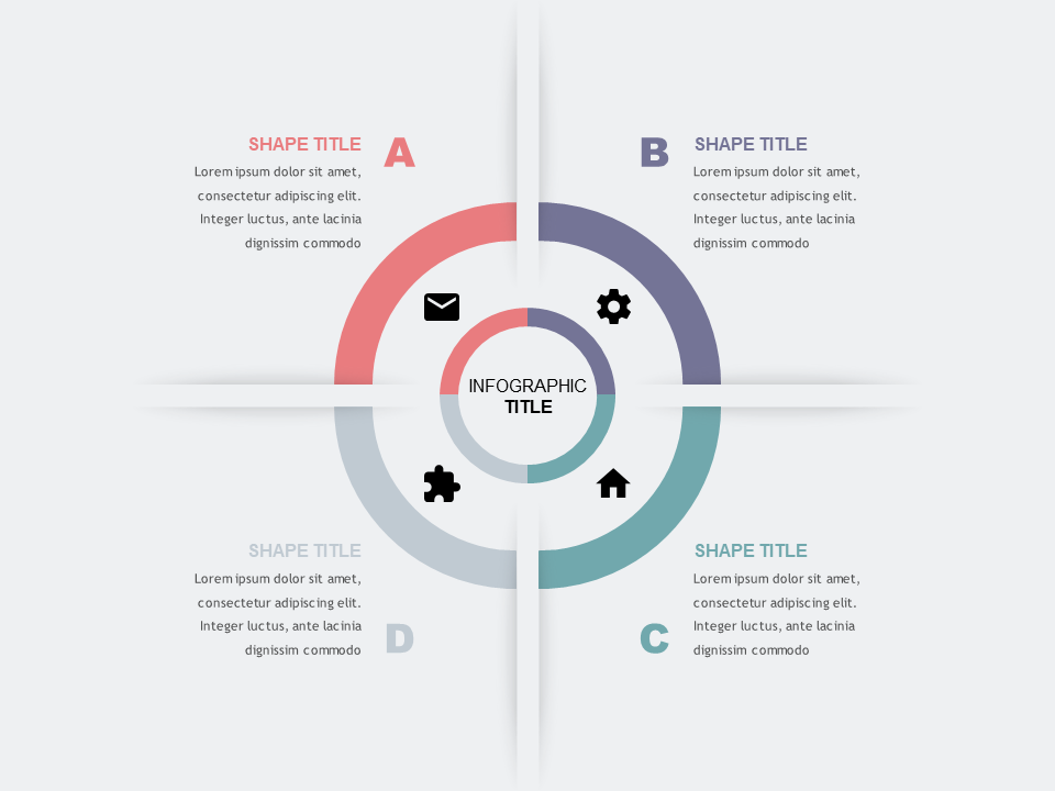 Cross Divide Around Circle PowerPoint Templates PowerPoint Free