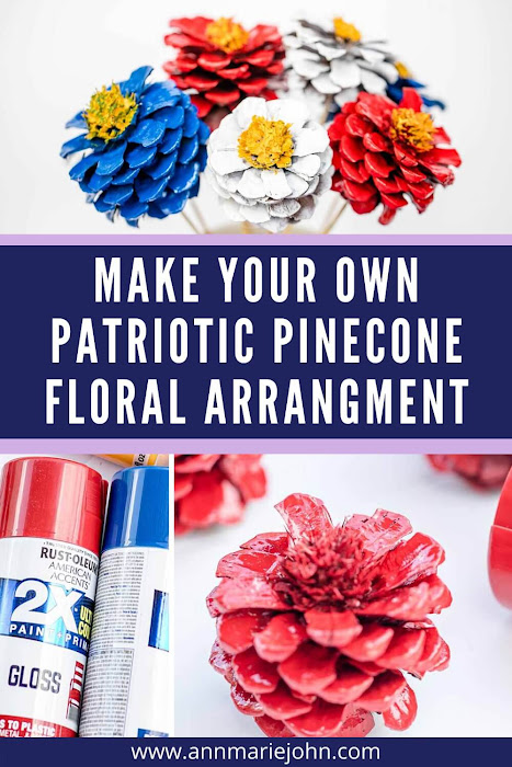 Make Your Own Patriotic Pinecone Floral Arrangement