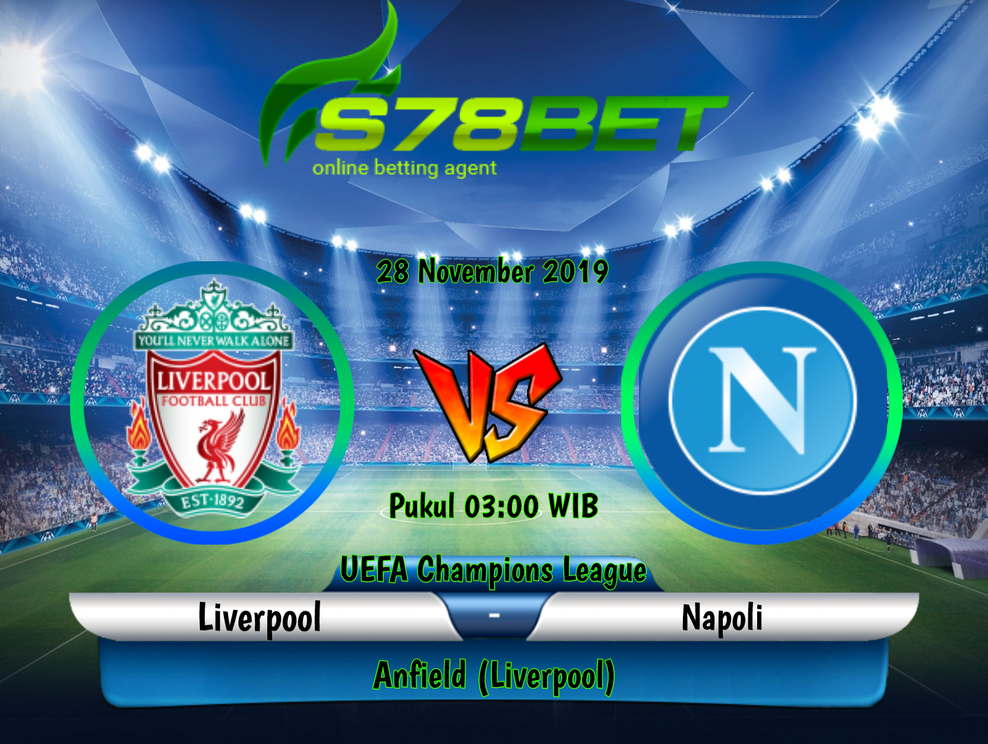 Prediksi Skor Liverpool vs Napoli 28 November 2019  situs judi tangkas