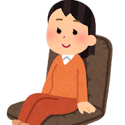 座椅子に座る人のイラスト(女性)