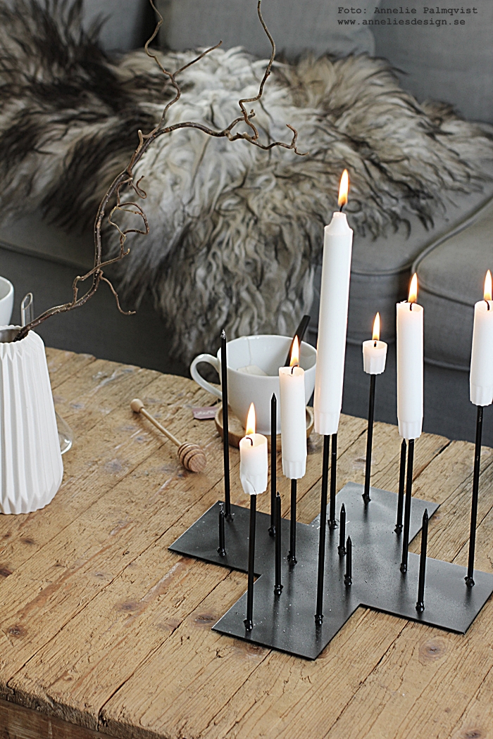 svart, vitt & rött Nytt soffbord i vardagsrummet