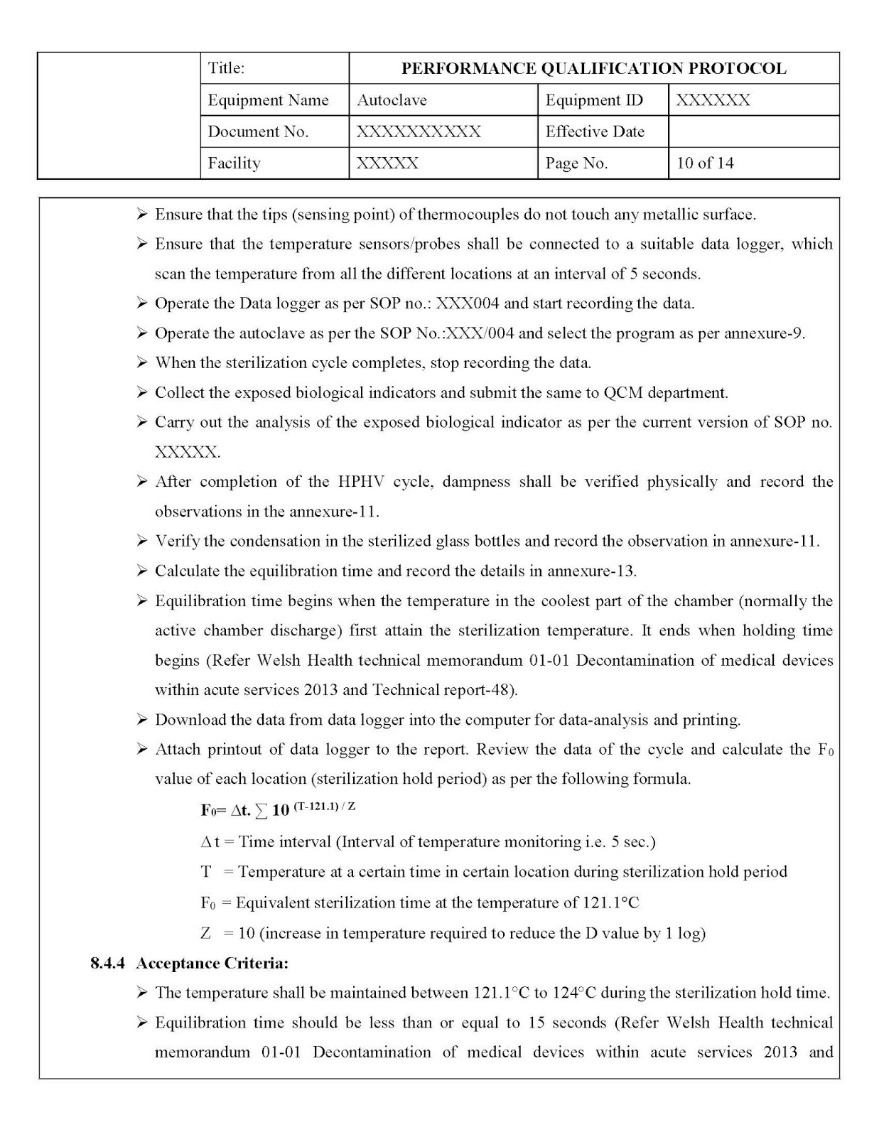 VALIDATION GUIDELINE Autoclave PQ protocol