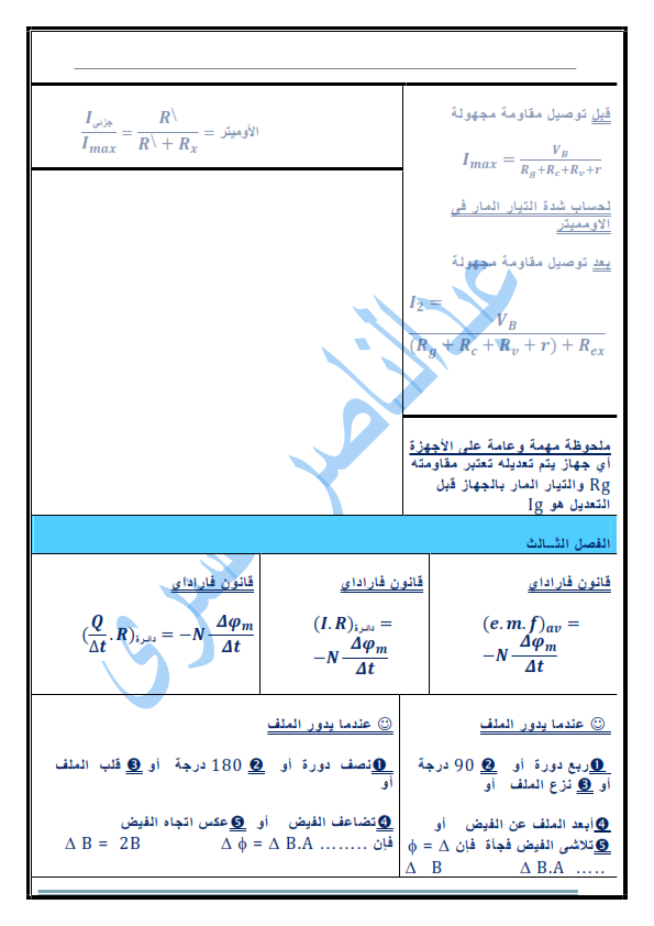 ملخص قوانين مادة الفيزياء للصف الثالث الثانوي أ/ عبد الناصر عشري 5_007