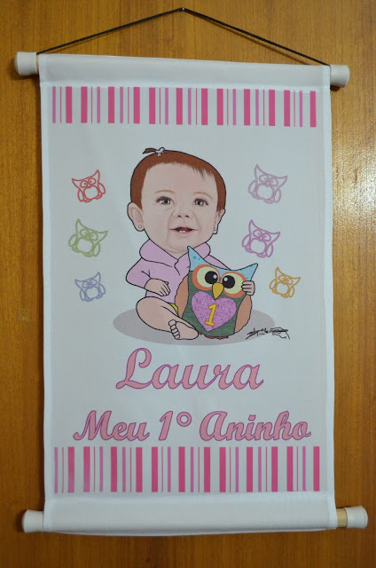 Banner de 1 ano da Laura - Caricatura M2LOPES