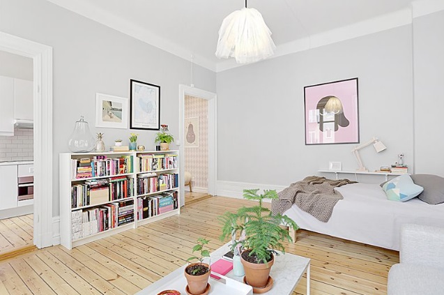 Living amplio con cama integrada 