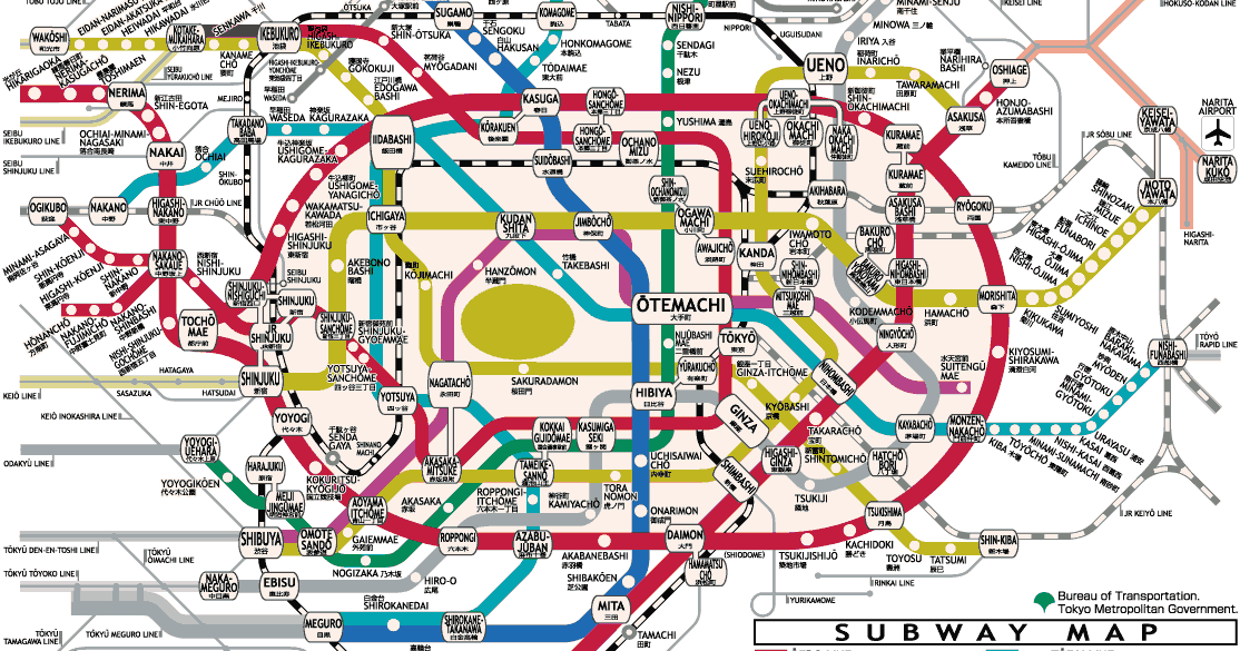 Схема метро в токио Схема метро в токио
