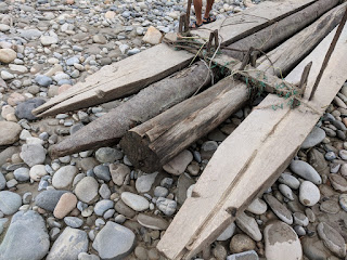 log raft, Amazon Basin, Ecuador