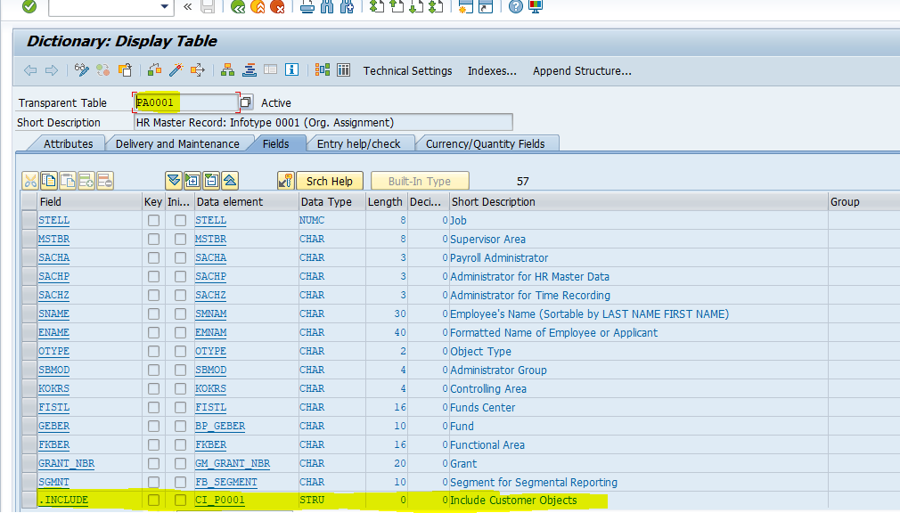 SAP for Abapers Enhancement of the standard infotype 0001 for HR in