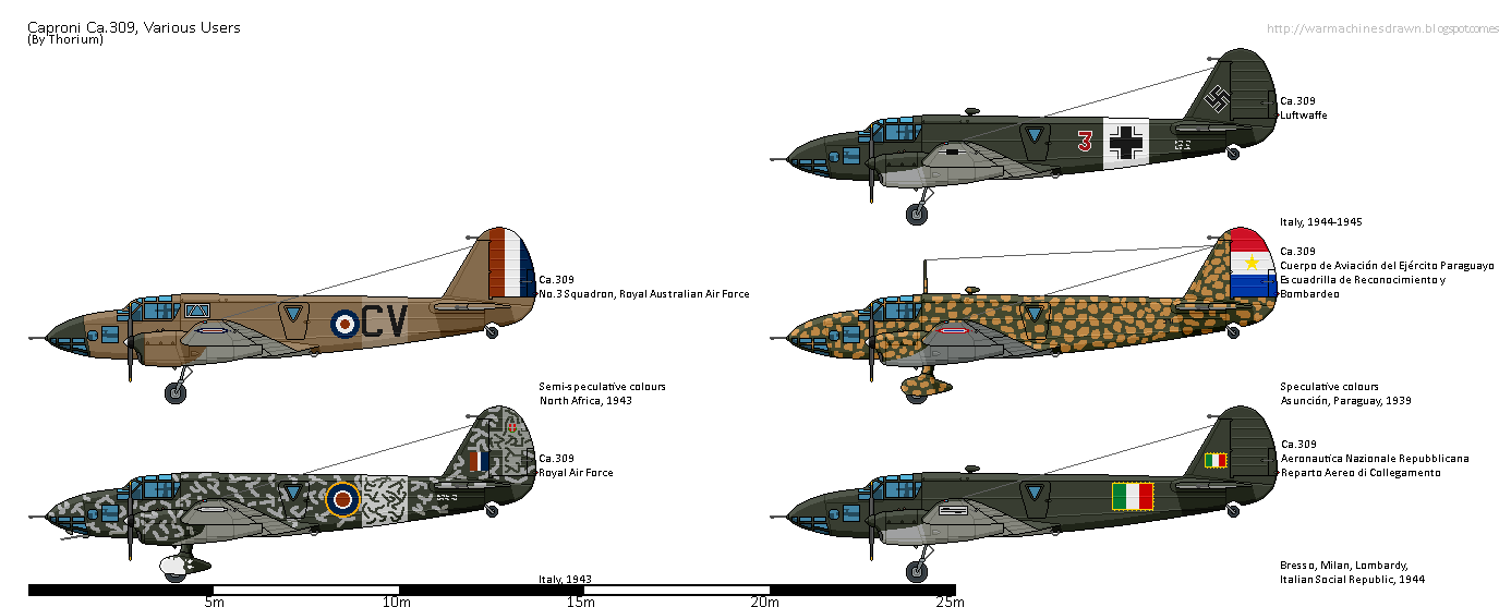 War Machines Drawn Caproni Ca.309, foreign users