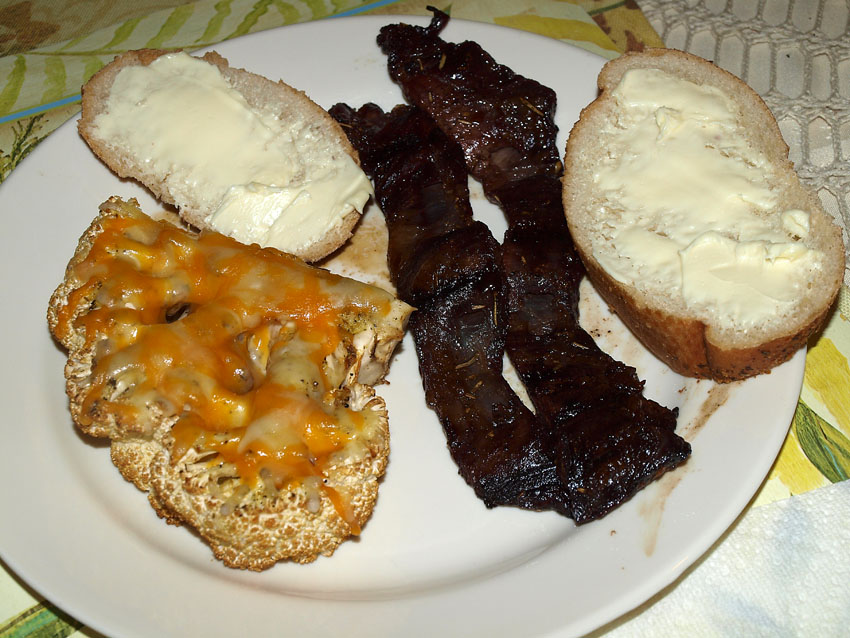 Pellet Smoker Cooking Skirt Steak Kabobs and Smoked Cauliflower Steak