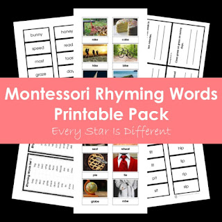 Montessori Rhyming Words Printable Pack