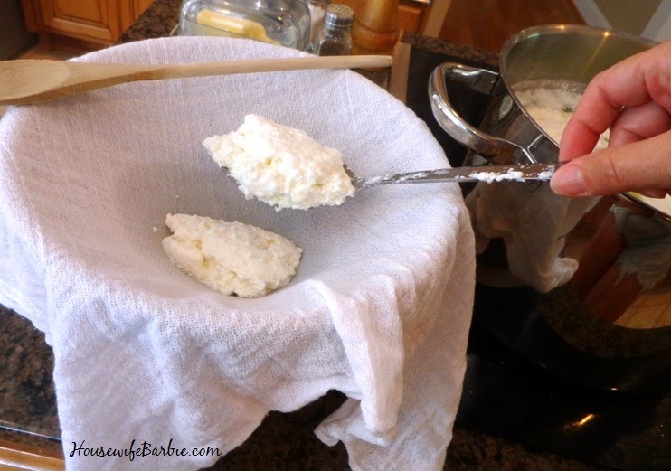 An American Housewife Homemade Ricotta Cheese (Use leftover whey