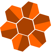 Orange hexagon flower