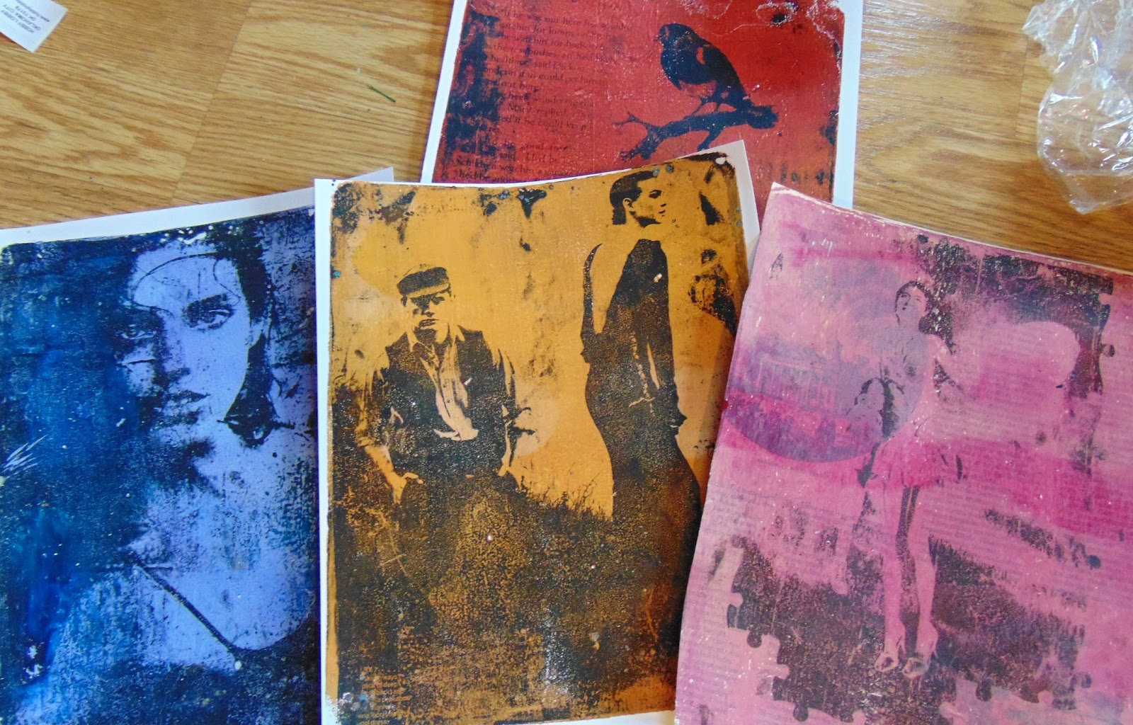 My Art Journal Gel Plate Transfer Image Technique