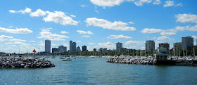 Views of downtown Milwaukee, Wisconsin from McKinley Marina