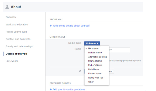 How to change name on Facebook
