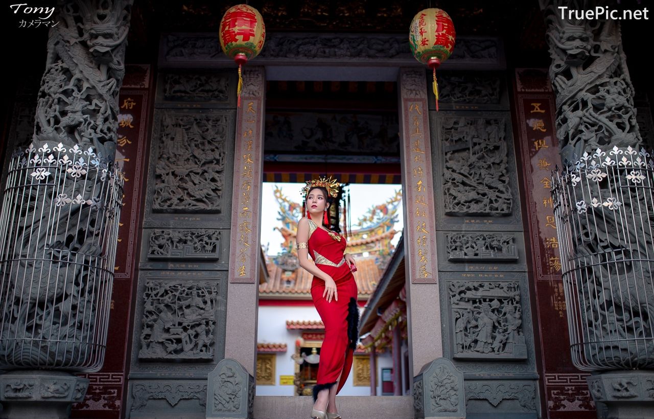 Image-Thailand-Hot-Model-Janet-Kanokwan-Saesim-Sexy-Chinese-Girl-Red-Dress-Traditional-TruePic.net- Picture-34