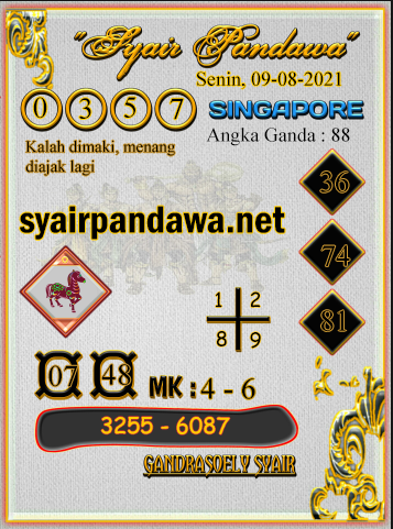 Syair Pandawa Sgp 09 Agustus 2021 Syair Pandawa