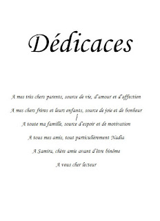 Dédicace et remerciement mémoire de fin d'études