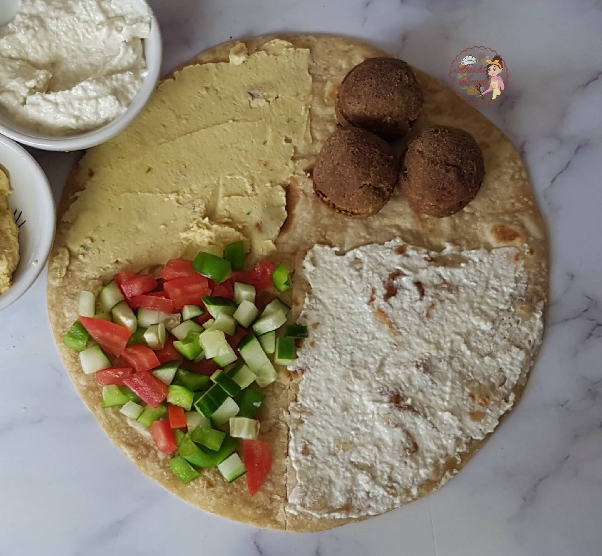 TikTok Tortilla Hack Tortilla Wrap Trend Hummus and Falafel