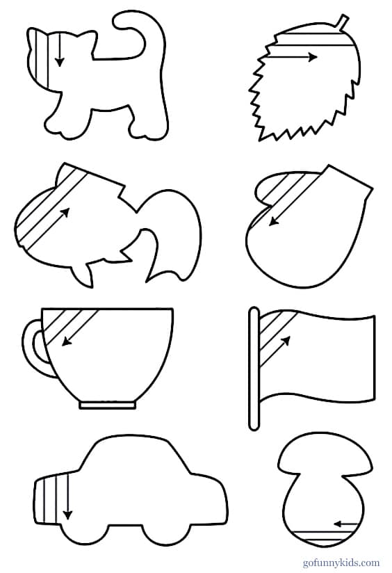 Рисунки для штриховки для дошкольников распечатать