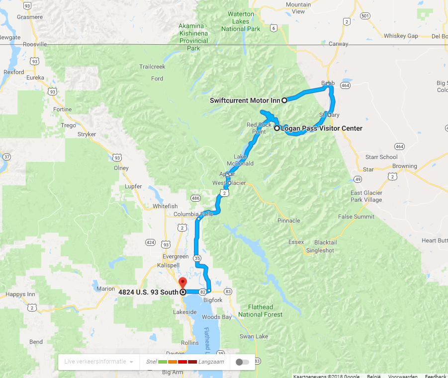 NW USA & Canada 7.2018 reisverslag Dag 16 Many Glacier Glacier NP Kalispell