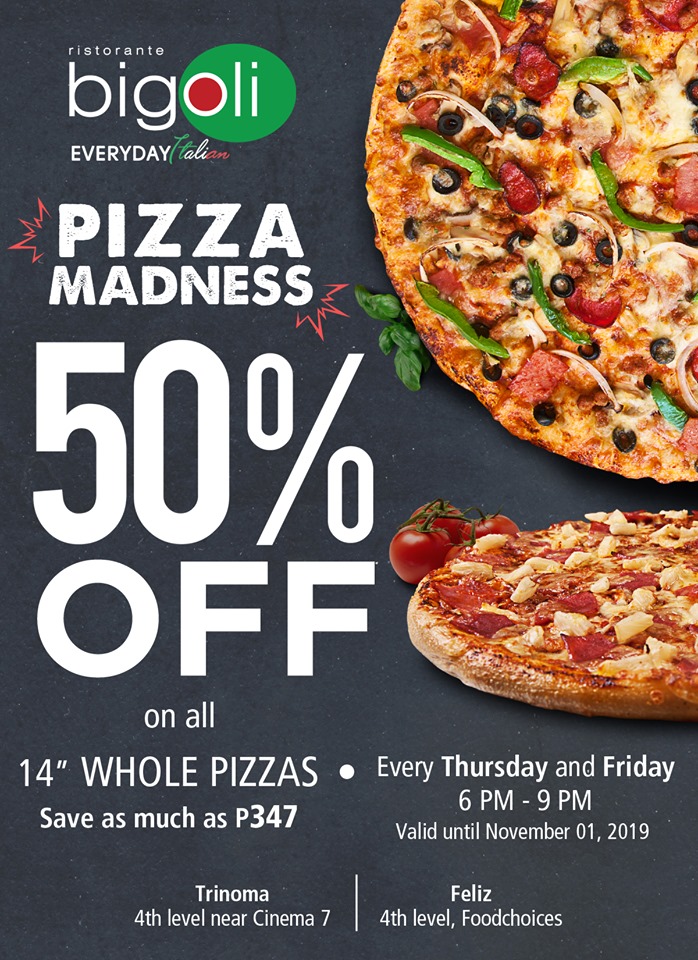 Manila Shopper Bigoli Pizza Madness Promo til Nov 1 2019