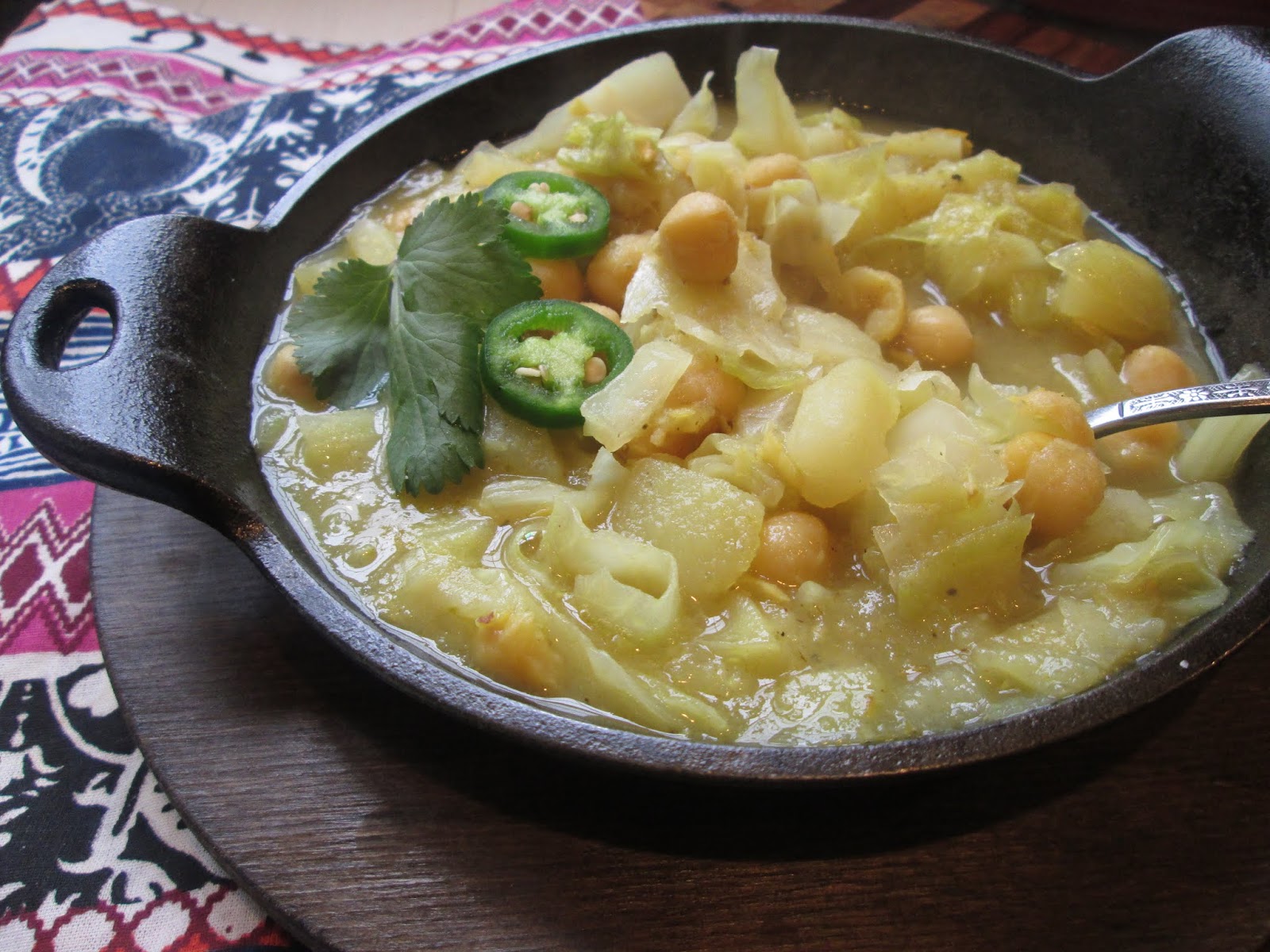 Stirring the Pot Madhur Jaffrey's Chickpea, Potato, and Cabbage Curry {Plus a Cookbook Review