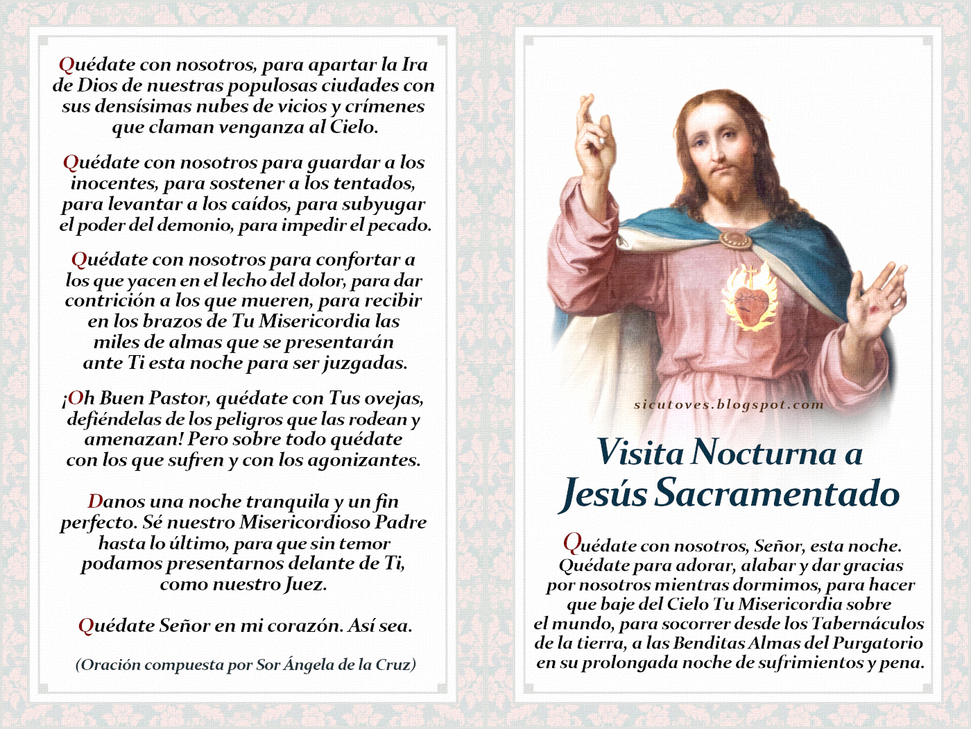 VISITA NOCTURNA A JESÚS SACRAMENTADO