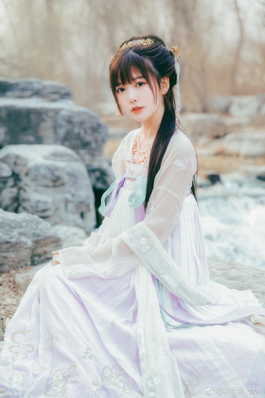 Chinese beautiful model - Cosplay The Cherry Blossom Fairy with Historical Costume