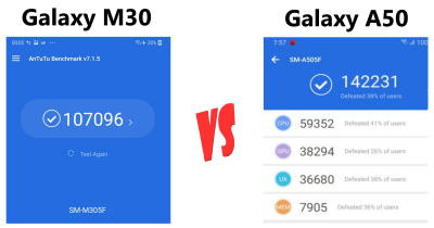 Perbandingan Samsung Galaxy M30 dan Samsung Galaxy A50