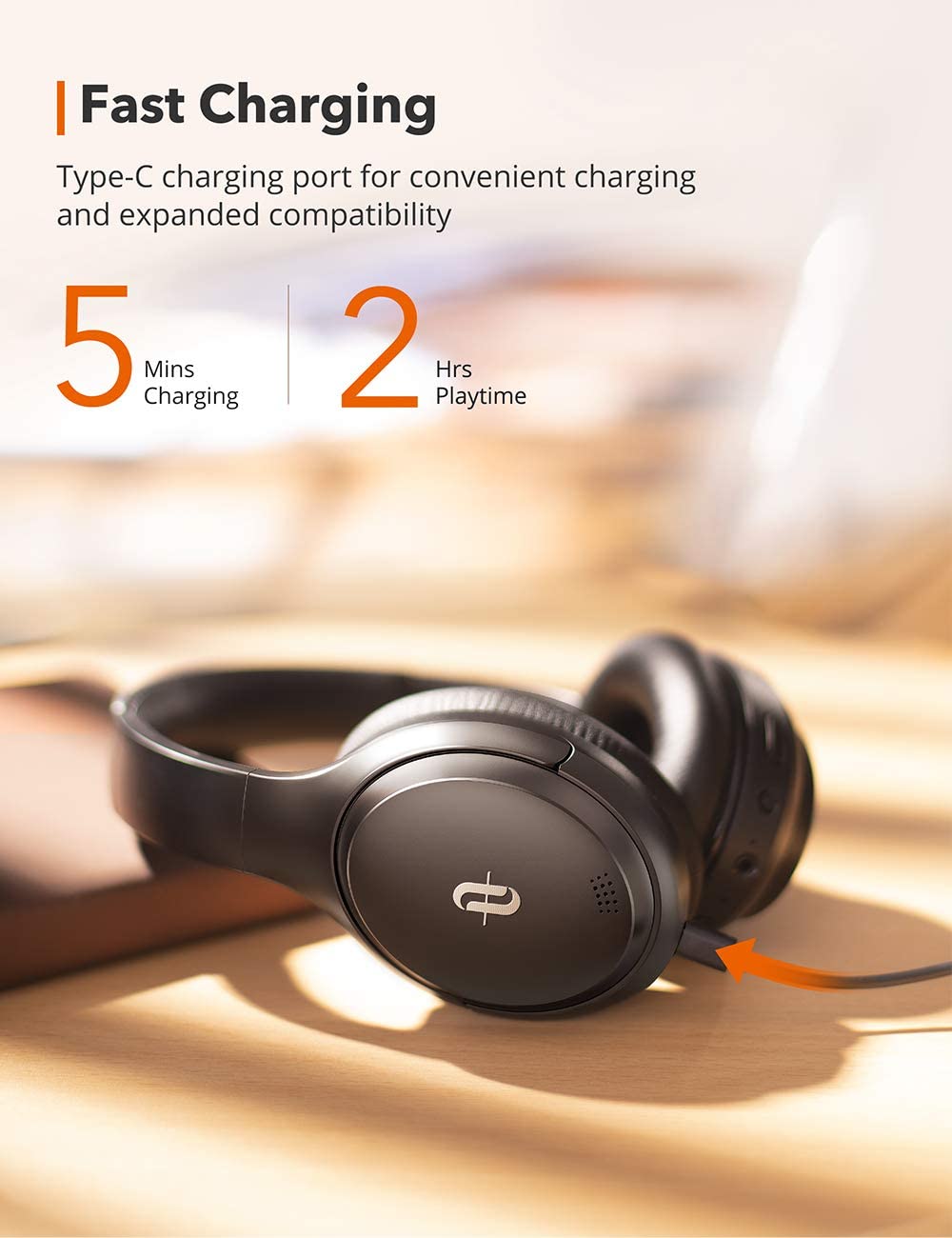 TTBH090 TaoTronics Hybrid Active Noise Cancelling Bluetooth Headphones