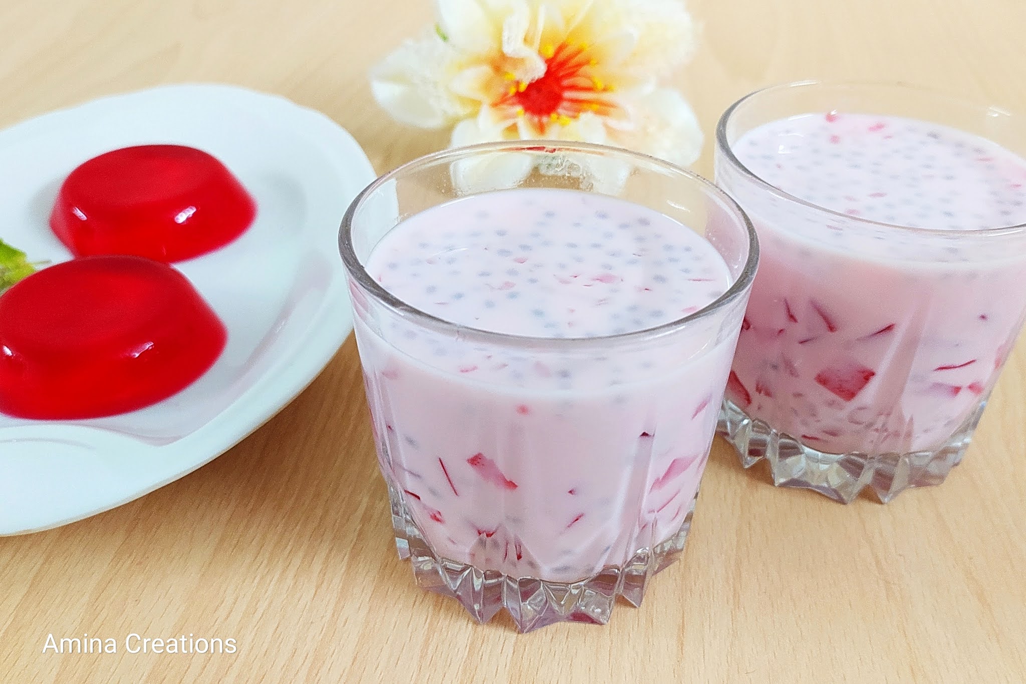 AMINA CREATIONS JELLY AND TAPIOCA PEARL DRINK