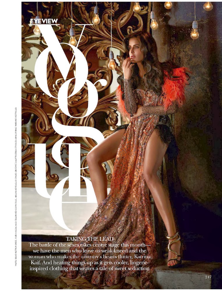 Katrina Kaif goes glamorous in lingerie inspired clothing for Vogue ...