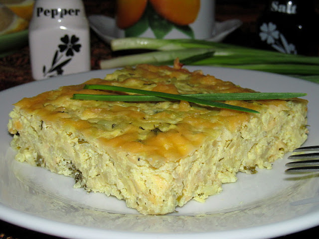 Запеканка из сельдерея с рисом и творогом