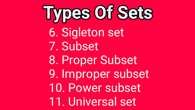 types of sets in Mathematics