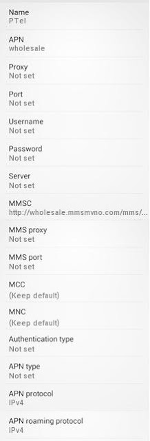PTel APN Settings for Nexus 5/ Android 