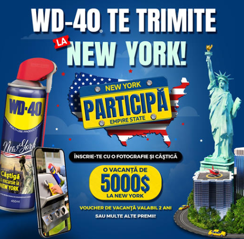 Concurs WD-40 - Castiga o vacanta la NEW YORK in valoare de 5000$ Concurs WD-40 - Castiga o vacanta la NEW YORK in valoare de 5000$ - promotie - castiga.net - 2021