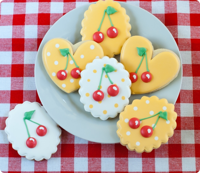 cherries decorated cookies