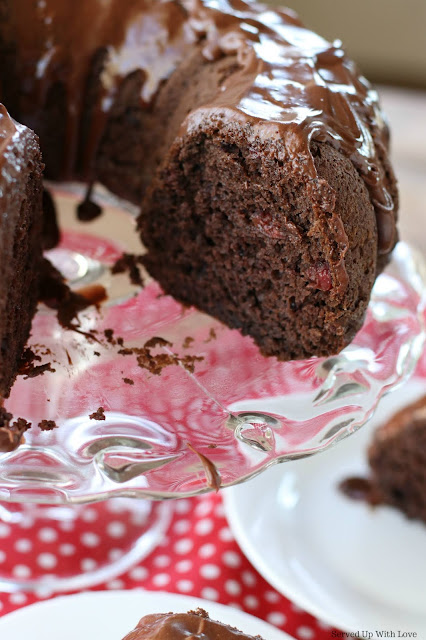 Easy Cherry Chocolate Cake recipe from Served Up With Love