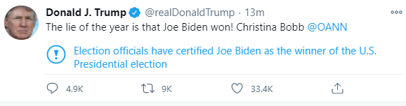 Donald Trump goes savage over Joe Biden's victory