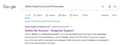Delete My Account - Snapchat Support