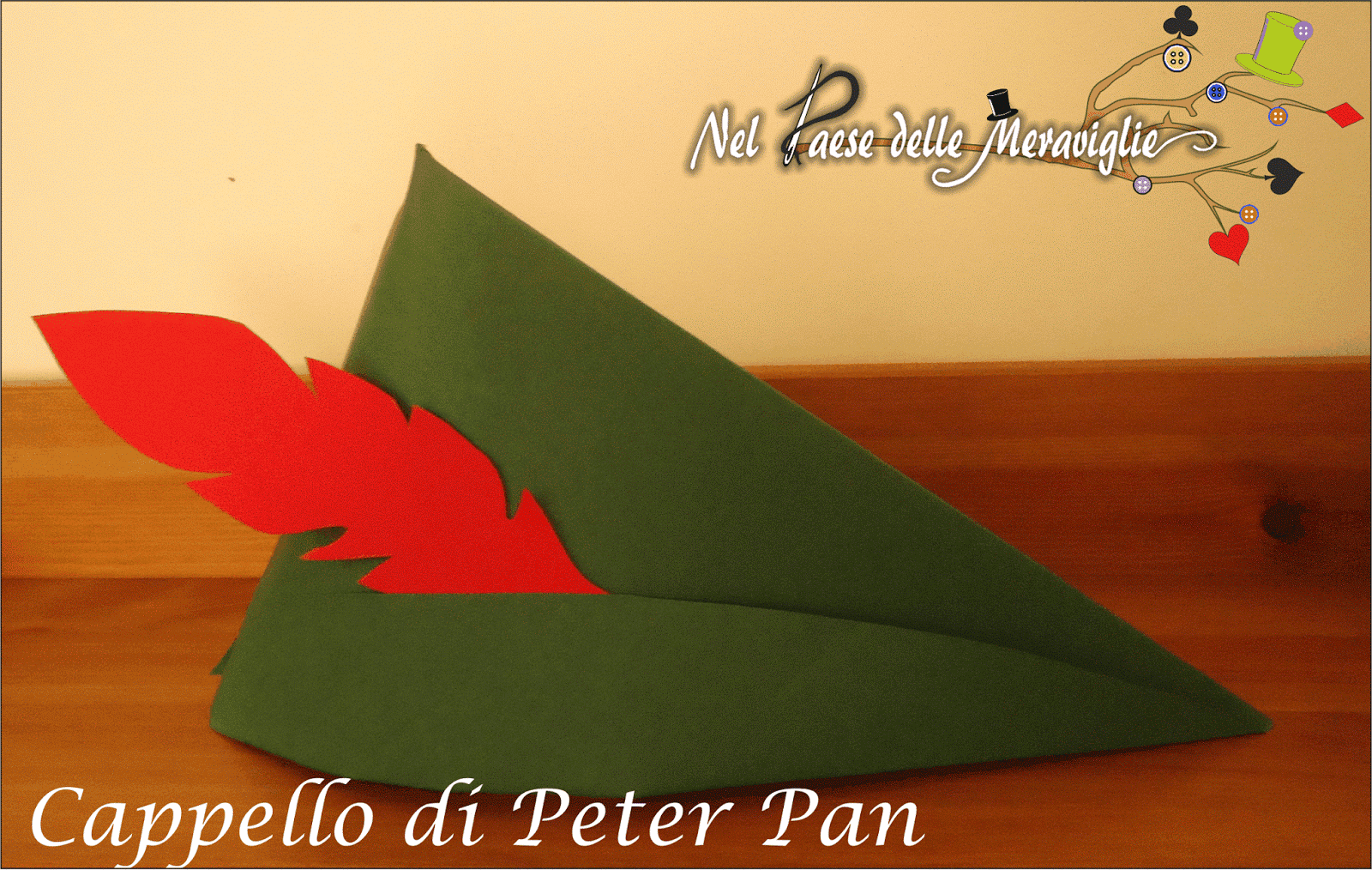 Nel Paese Delle Meraviglie Cappello Di Peter Pan In Cartoncino