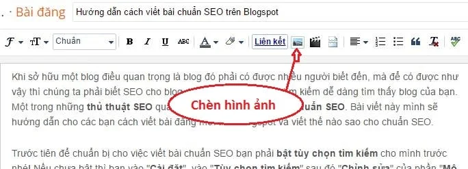 Chèn hình ảnh bài viết blogspot