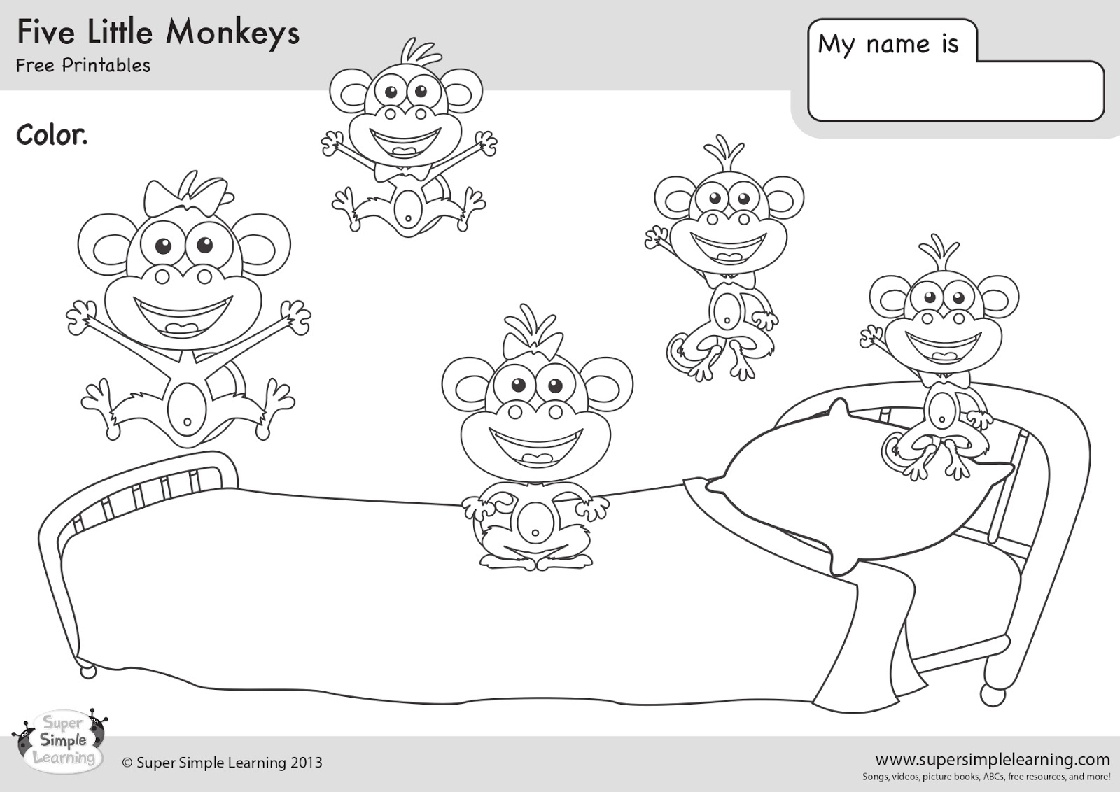 Five Little Monkeys Jumping On A Bed