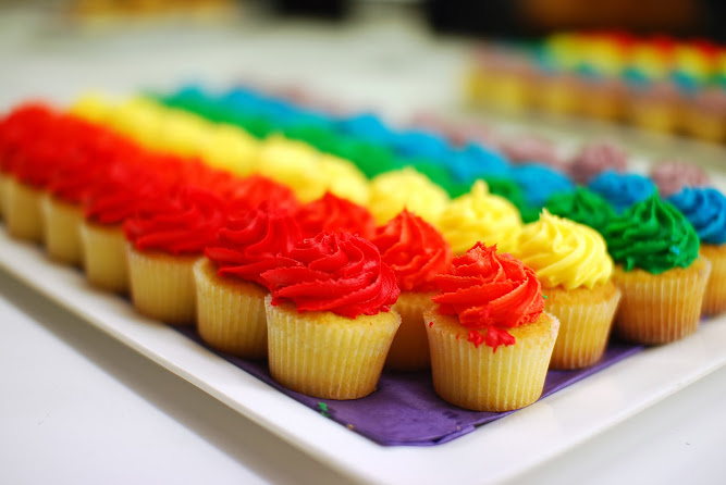 Australasian College Mardi Gras Rainbow Cupcakes Food