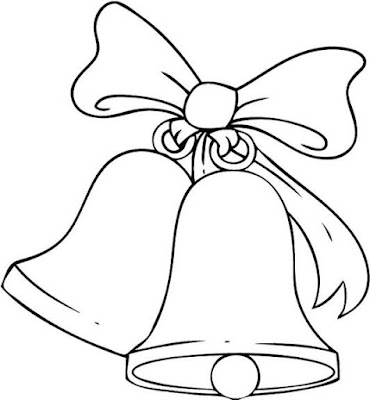 Merry Christmas Bells Coloring Page for Kids of a Cute Cartoon Colour